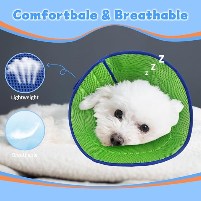 Inspack XS Soft Dog Cone Collar Alternative, E Cones for Small Dogs/Cats to Stop Licking After Surgery, Neuter Recovery Ecollars of Shame Alternatives, Comfortable Paws Comfy Elizabethan Collars
