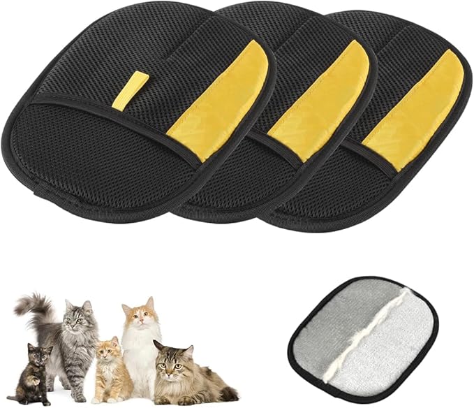 Electrostatic Gloves Pet Hair Removal Glove for Cats & Dogs, 2025 New Pet Hair Remover Glove for Couch, Furniture, Carpet, Curtain, Washable Reusable Animal Fur Removal Tool (3PCS)