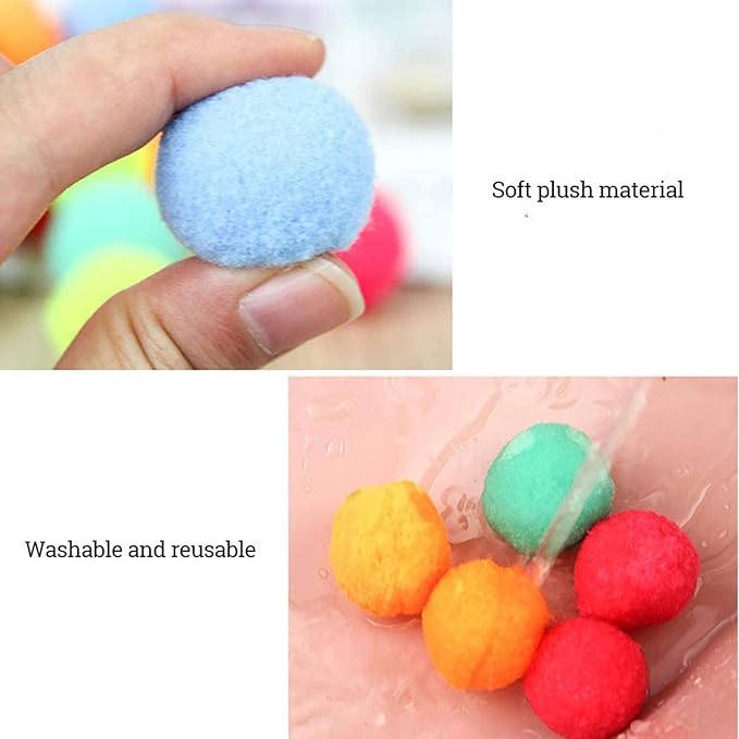 30Pcs 1.3 Inch Cat Toy Balls Soft Kitten Pompom Toys Indoor Cats Interactive Playing Quiet Ball Cats Favorite Toy, Cat Pom Pom Balls for Craft DIY Creative Crafts Decorations (Assorted Color)