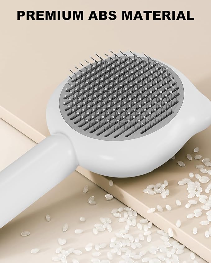 Cat Brush for Short or Long Haired Cats Dogs Rabbits, Cute Tiger Shape Dog Brushes with Release Button for Massage and Removes Loose Fur, Dog Hair Brush Pet Grooming Deshedding Comb