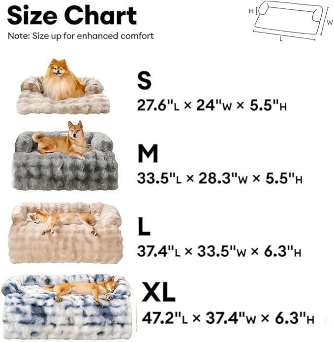 Dream Cloud Pet Sofa Bed for Dogs Cats, 2026 Washable Removable Calming Fluffy Plush Mat for Furniture Protector, Long Fur Non-Slip, for Small/Medium/Large Home Pets (Light Pink, M: 33.5 * 28.3IN)