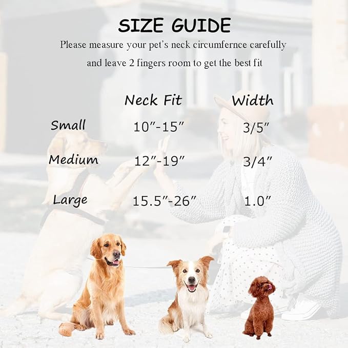 Soft Cotton Dog Collar with Metal Buckle Adjustable Heavy Duty Comfy Corduroy Collars for Small Medium Large Dogs,White,Medium