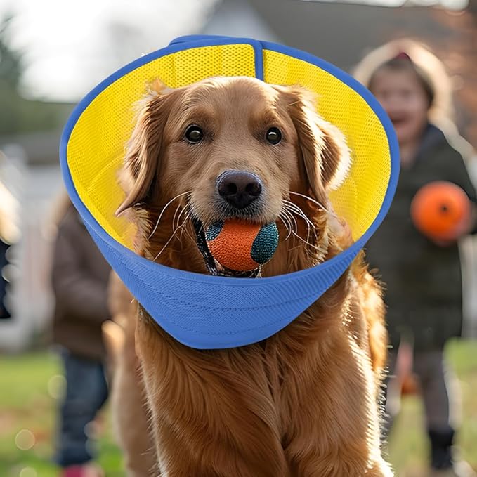 Dog Cone Soft Recovery Collars & Cones After Surgery for Medium Large Dogs, Comfy Ecollars to Stop Licking, Adjustable, Dog Ecollars for Recovery Fabric: Soft Comfort, Ecollars of Shame Alternatives
