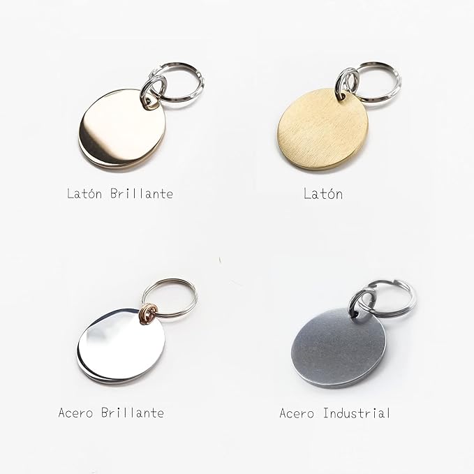 Cats Dogs ID Tags Personalized Engraving Birth Flowers Pattern for Custom Pets Collar Accessories Shiny Brass Copper Medium Round Name Plate