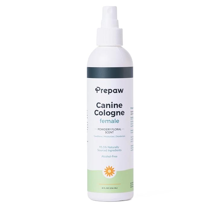Natural Pet Cologne - Powdery Floral Scent, 3-in-1 Deodorizing, Conditioning & Moisturizing Spray for Dogs & Cats - Long Lasting. Daily Use, 8 fl oz (Female Pet)