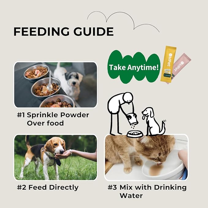 Oh!Pet® 5-in-1 Digestive Probiotics – 7B CFU Powder for Dogs & Cats with Prebiotics & Enzymes (Chicken, 30 Packets)