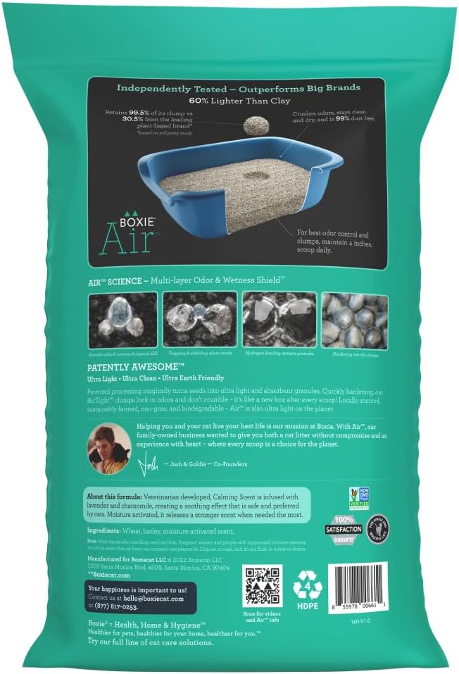 Boxie Gently Scented Cat Litter, Lightweight 30-Day Odor Control, Clumping, 16.5lb