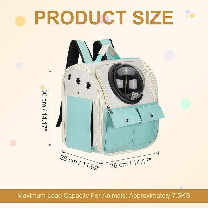 Pet Backpack Carrier, Portable and Ventilated, Oxford Cloth, Dogs Cats and Small Animals Travel Bag 12.99", (Blue, 1 Pcs), Intended for Hiking/Camping/Traveling
