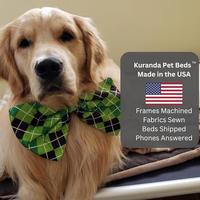 Kuranda Chewproof Elevated Pet Bed - Silver Aluminum - 35" x 23" - Sunsure Textilene - Birch