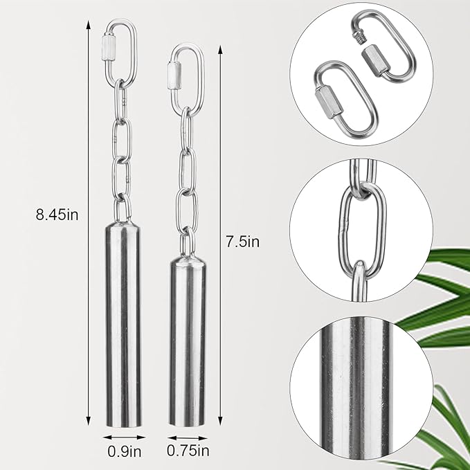 Hypeety Stainless Steel Bell Bird Toys Chew Toy for Parrot, Macaw, African Greys, Small Cockatoo, Parakeet, Cockatiels Heavy Duty Bird Cage Stand Toys (2 PCS-S)