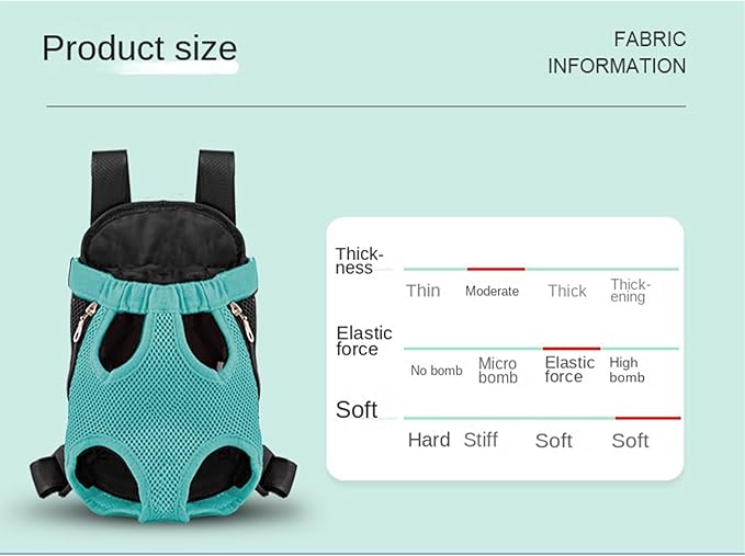 Portable Pet Carrier Backpack, Adjustable Pet Front Cat Dog Carrier Backpack Travel Bag for Small Medium Dogs Cats Puppies, Cat Backpack Carrier for Hiking Cycling (G, L)