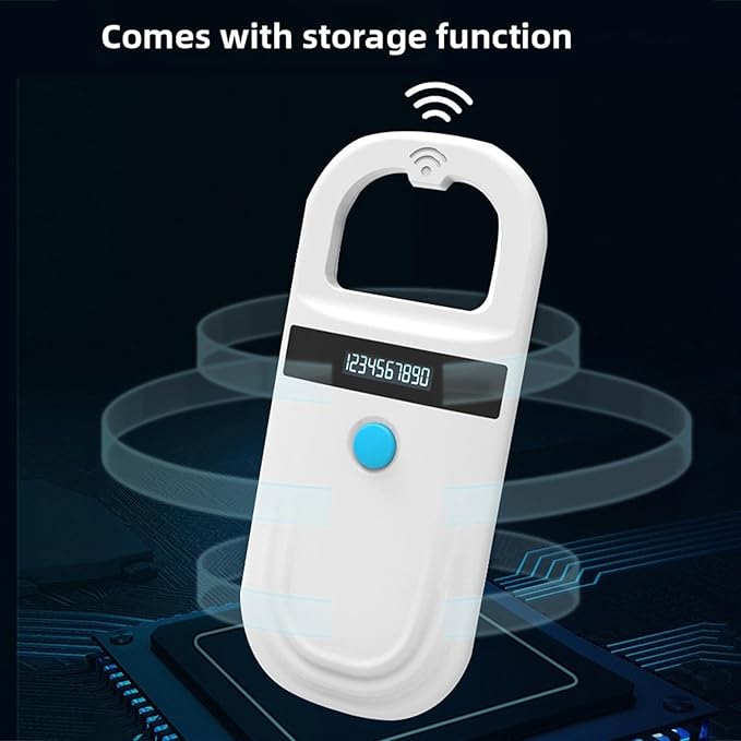 3.35ozfi Nano Microchip, OLED Pet Microchip Kit Display Unique 15 Id Number Microchip Id for Dogs Cats Horse Cow Sheep Pig Identification