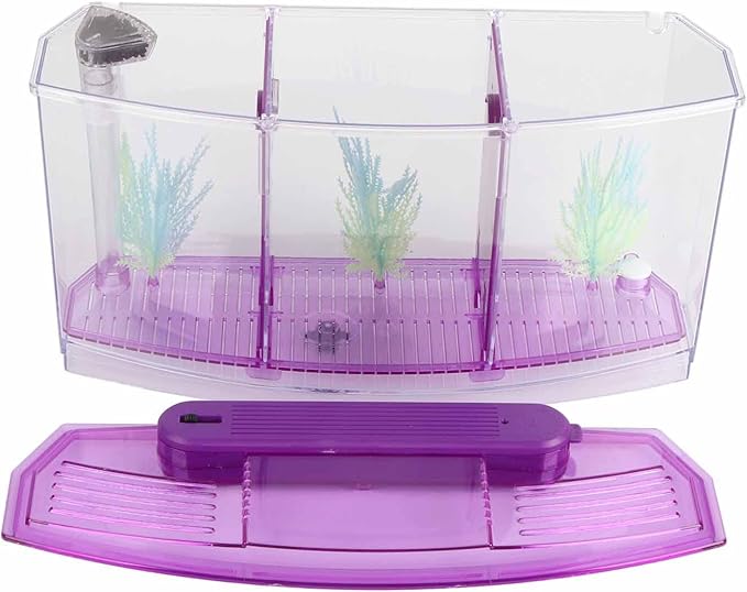 Fish , Desktop Transparent Breeding Fish , Mini Acrylic for Small Fishes with LED Light with Water Change Valve for Betta()