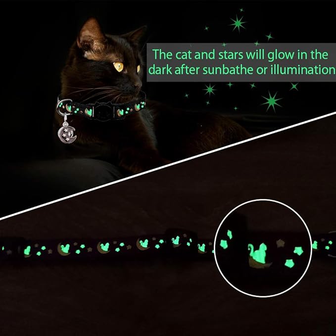 2Pcs Breakaway Cats Collars Cat Collars for Boy & Girl Cats Adjustable Kitten Collars with Bell,Purple+Teal