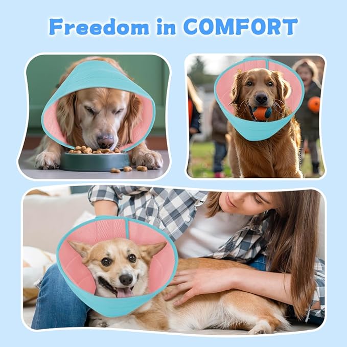 Inspack Soft Dog Cone Collar Alternative, E Cones for Medium Small Dogs/Cat to Stop Licking After Surgery, Neuter Recovery Ecollars of Shame Alternatives, Comfortable Paws Comfy Elizabethan Collars