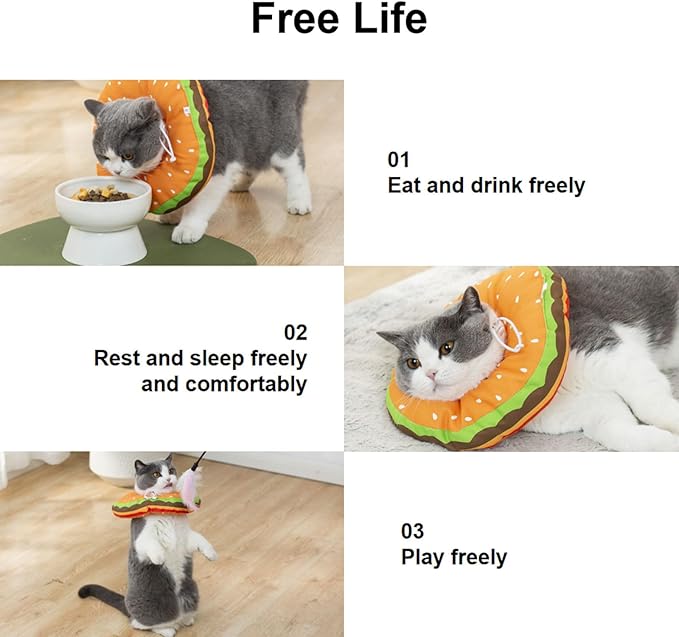 EWES Cat Cone Collar Soft L Size Alternative Neck Cones to Stop Licking Kitten Comfy Elizabethan Collars After Surgery Neuter Dog Donut Collar for Pet e Collar Recovery Shame