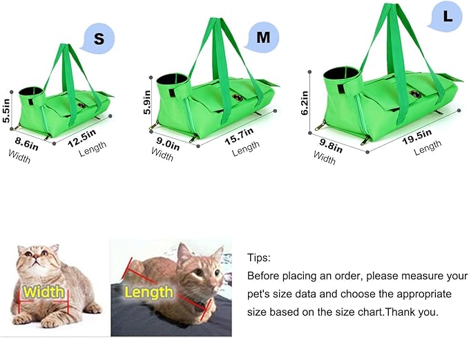 HDKUW Cat Grooming Bag,Foldable Travel Carrier for Cats,Anti-Bite Anti-Scratch Cat Grooming Restraint Bag,Pet Carrier for Administering Eye Drops,Ear Cleaner,Clipping Nails Blue L