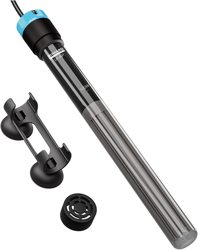 Aquarium Heater, 100W Submersible Fish Tank Heater with Precision Adjust Knob Thermostat and Suction Cup Suitable for Saltwater and Freshwater