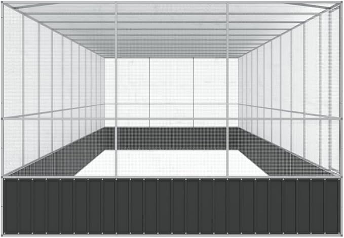Steel Aviary with Extension, Large Bird Cage with Lockable Door, Aviary Spacious and Versatile Cage Ideal for Parakeets, Parrots, Lovebirds, Cockatiels, Pigeons, 448.4"x120.9"x83.5",-289