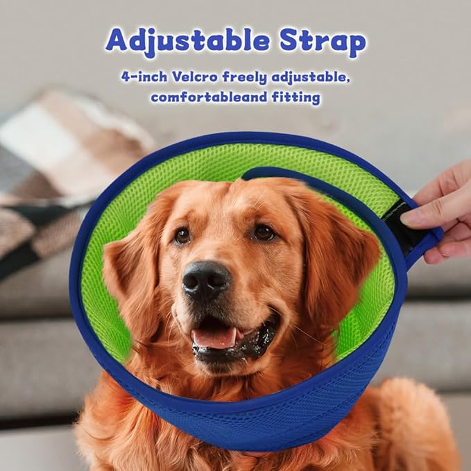 Soft Dog Cone Collar After Surgery Alternative for Dogs to Stop Licking, Comfy Collars for Large/Medium/Small Pet, Adjustable Elizabethan Neuter Recovery E Cones of Shame Neck & Head Ecollars