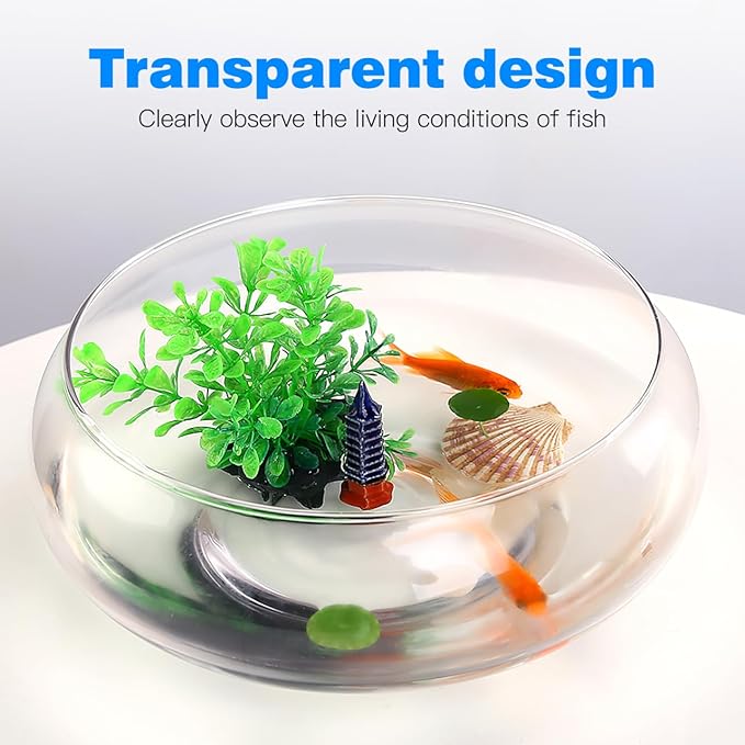 Plastic Fish Bowl Transparent Bubble Bowl Flower Vase Bowl Clear Wide Mouth Round Vase Terrarium Air Plant Hydroponic Succulent Planter Floral Container 2800ml