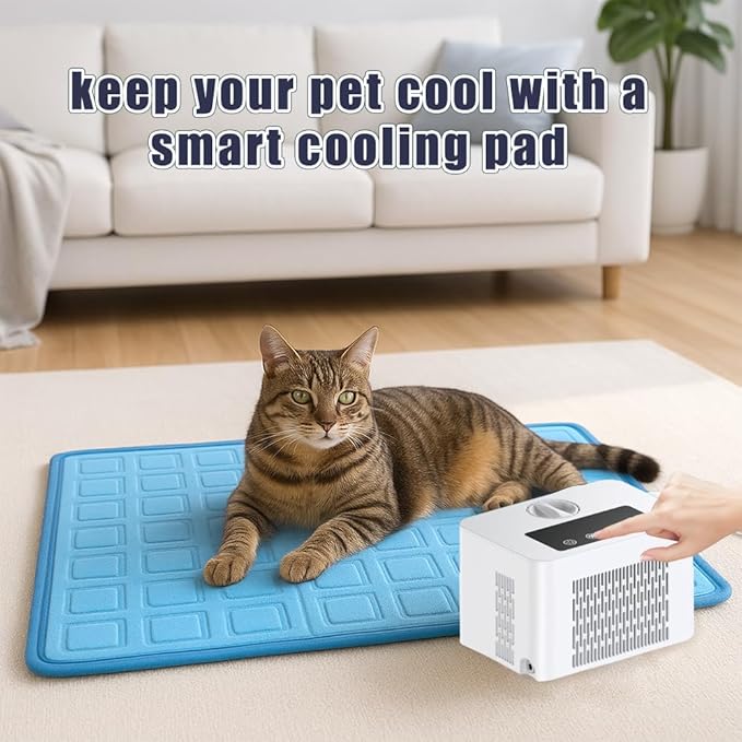 DuDuDog Electronic Self-Cooling and Heating Pet Mat for Dogs and Cats, Quiet Semiconductor Technology with Timed Water Circulation, 15.75 x 23.62 Inches