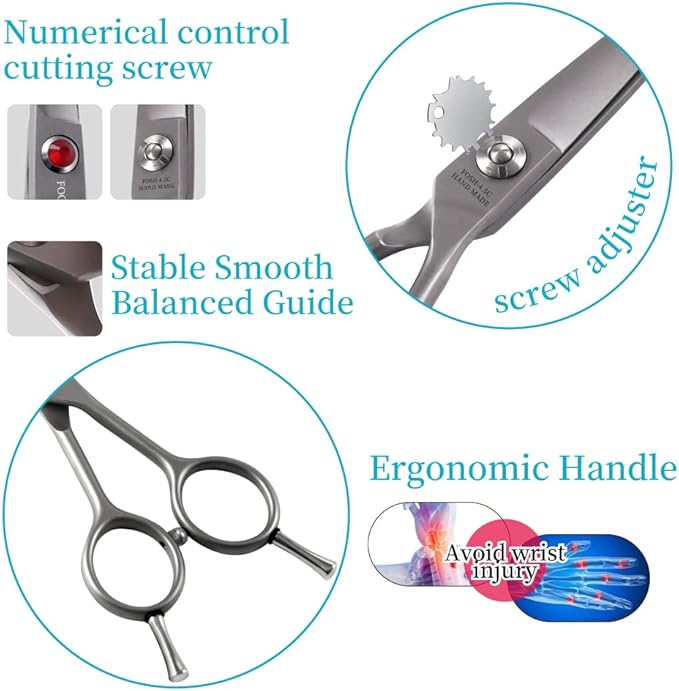 4.5" Straight Dog Scissors for Grooming Face and Paws with Safety Round Tip for Small Dogs Cats Face Paw Ears Trimmer Cat Grooming Scissors(4.5" Straight, Gray)