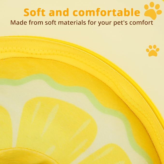 Inspack Soft Dog Cone Collar, Inflatable Donut Cones Alternative after Surgery with No-Lick Shield for Large/Medium/Small Dogs to Stop Licking, Elizabethan Neck Ecollars of Shame Comfy Pillow Recovery