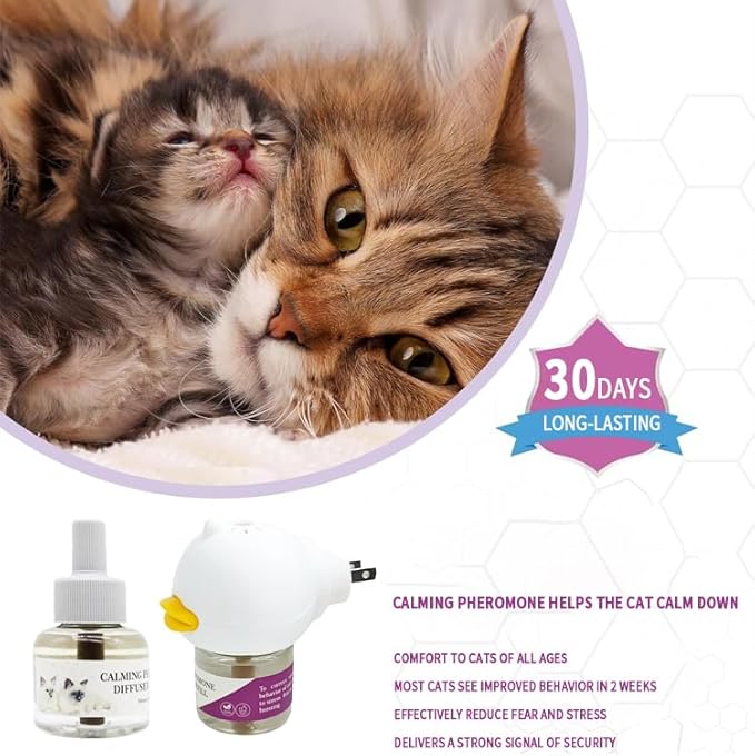 Calming Pheromone Diffuser Kit for Cats, Reduces Fighting, Spraying & Scratching (48 mL)
