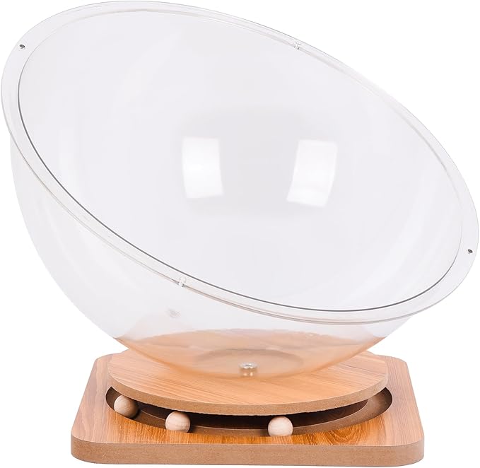 Doppy Space Capsule Cat Bed, Indoor Small Pets Kitten Sleeping Nest Pet Supplies Transparent Round Kitten House Activity Centre Bed Toy (Clear, L)
