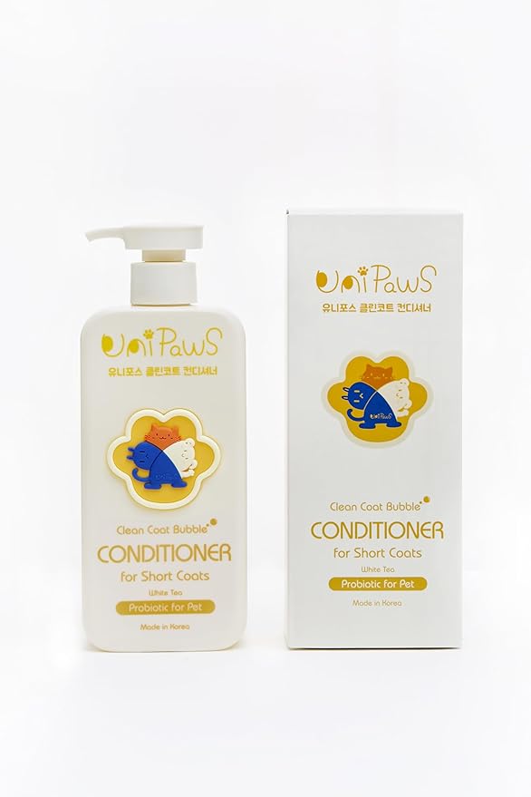 Unipaws Probiotic Short-Haired Dog Conditioner – Degreasing, Soothing & Anti-Shedding for Red, Itchy Skin, Vegan Calendula, Coconut & Oatmeal – EWG Green & Medicated, Made in Korea, 16.9 Fl Oz