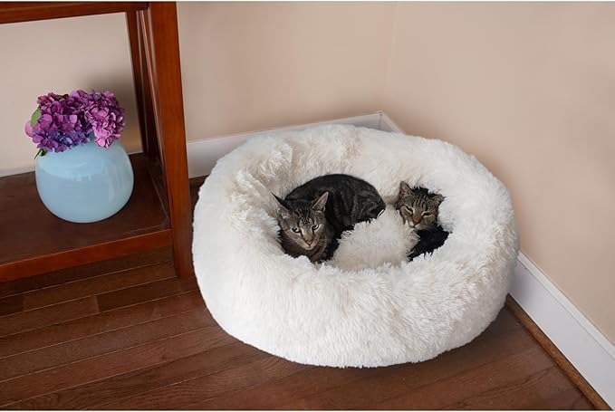 Tuscan Treats Cuddler Pet Bed - 28" L x 28" W x 9" H Ultra-Plush and Soft for Cats and Small Dogs, Skid and Water-Resistant Base, Machine Washable, 3.5 lbs