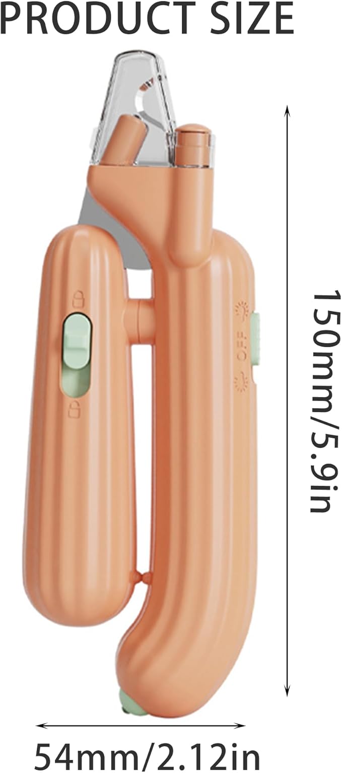 Cactus Shaped Cat Nail Clippers - Durable, Ergonomic Pet Grooming Tool for Cats & Kittens - Safe, Sharp, and Comfortable Claw Trimmer(Orange)