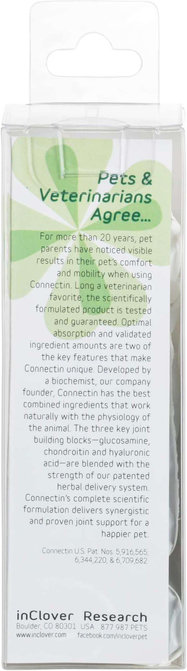 InClover Connectin Hip and Joint Soft Chew Supplement for Dogs, Combines Glucosamine, Chondroitin and Hyaluronic Acid with Herbs, Patented and Clinically Tested to Work in 15 Days, 20 Count
