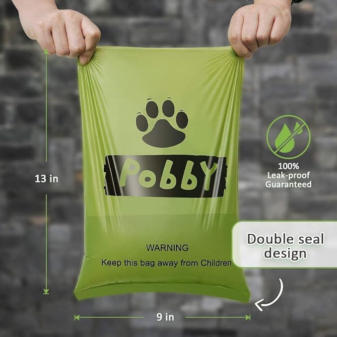 Dog Poop Bags Rolls 540 Count, Unscented Refill Rolls, 9" X 13" Doggie Poop Bags, Dog Waste Bags BY PobbY