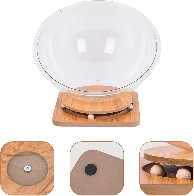 Doppy Space Capsule Cat Bed, Indoor Small Pets Kitten Sleeping Nest Pet Supplies Transparent Round Kitten House Activity Centre Bed Toy (Clear, L)