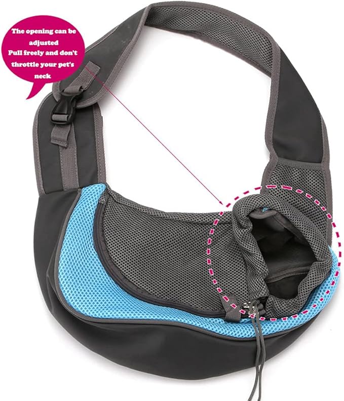 Pet Dog Sling Carrier, Breathable Mesh Portable Travel Safe Pet Sling Shoulder Bag Carrier with Adjustable Non-Slip Shoulder Strap for Small Dogs Cats Puppy