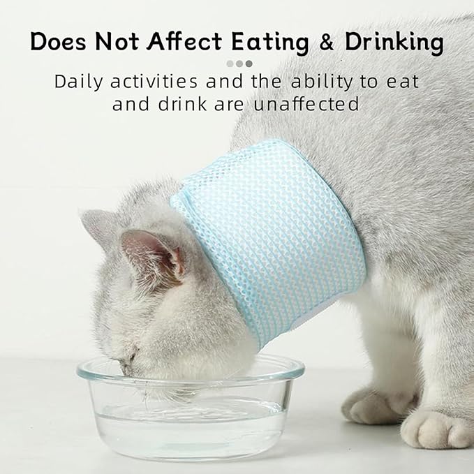 Cat Neck Brace Cover - Breathable & Adjustable Elizabethan Collar for Post-Surgery Recovery Anti-Scratch Anti-Lick Protection, Cervical Cone for Small Medium Large Dogs Puppies Kittens (XX-Large,Blue)