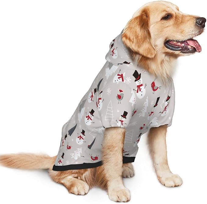 Christmas Gray Snowman Hoodie,Christmas Cosplay Dog Clothes with Pocket and Hat Winter Clothes Sweaters XXX-Large