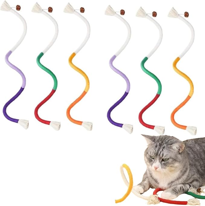 Celery Pets Cat Chew Rope,Catnip-Infused Organic Cotton Chew Rope Toys for Cats, Soft & Safe Dental Chew Toys for Indoor Cats, Self-Play and Teeth Cleaning (6PCS)