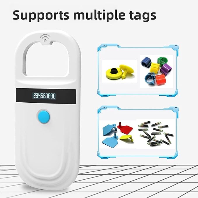 3.35ozfi Nano Microchip, OLED Pet Microchip Kit Display Unique 15 Id Number Microchip Id for Dogs Cats Horse Cow Sheep Pig Identification