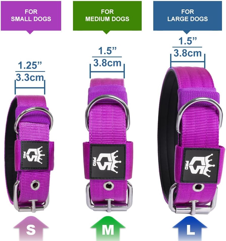 TSPRO Tactical Dog Collar 1.25 Inch Wide Thick Dog Collars with Heavy Duty Metal Buckle, Durable, Strong, Adjustable for Small Dogs (Christmas Red S)