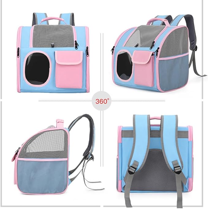 Cat Dog Carrier Backpacks,Pet Backpack Carrier, Bubble Backpack Pet Carriers with Breathable Mesh for Cats Small Dogs Puppies Animals for Travel, Hiking, Camping or Outdoor Use (Blue)