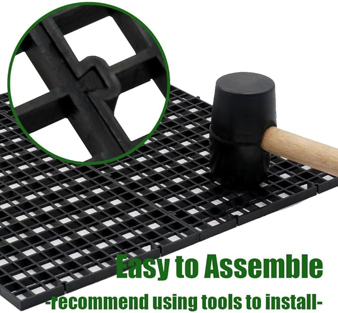 LINLAN 12 Pieces 11.8x11.8in (30X30cm) Aquarium Grid Plastic, Fish Tank Divider, Egg Crate for DIY Filtration and Bottom Protection in Aquascaping (Black-No Accessories)