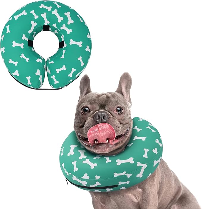 Supet Inflatable Dog Cone Collar for Large Medium Small Dogs, Soft Cone Collar for Dogs Cats, ECollar Doggie Neck Donut Dog Cone Alternative After Surgery