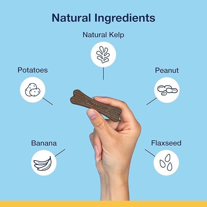 Proden PlaqueOff Sytem Mini Dental Care Bones - Peanut Butter Banana - 12 oz, Brown