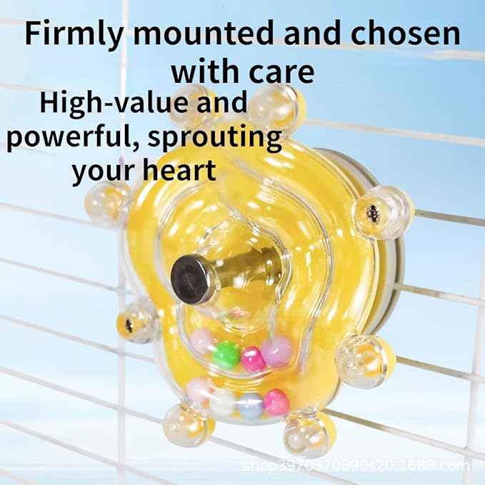 Parrot Spinner Toy, Funny Parakeet Toy Interactive Parrot Toy Bird Toy Spinning Rattle Cockatiel Toys Bird Cage Accessories for Entertainment Chewing Exercise (Pink)