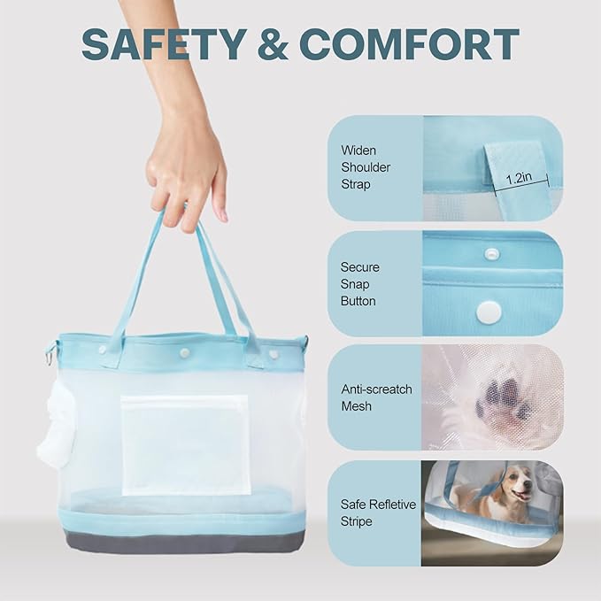 Dog Purse Carrier for Small Dogs Cat Kitty Puppy Rabbit Bunny Dog Cat Bag Carrier for Animals up to 22lbs Soft Sided, Collapsible Pet Carrier Sling for Outing Travel Vet-Dark Blue