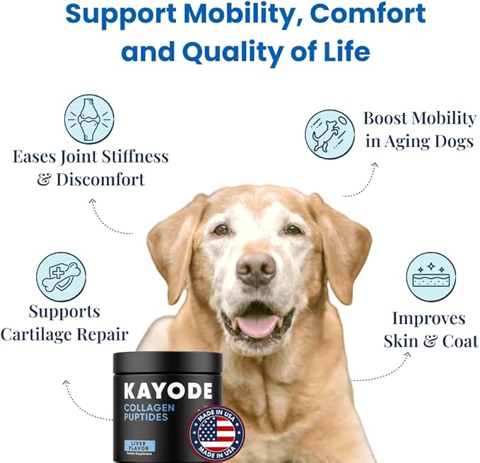 Collagen Puptides - Collagen for Dogs | Premium Dog Joint Supplement | 2X The Amount As Liquid Droppers | Great for Senior & Adult Dogs. Includes Omega 3.
