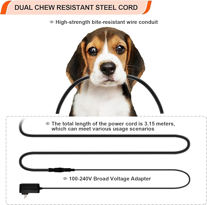 Heated Dog Bed with12V～24V Safe Voltage, Electric Heating Arthritis Orthopedic Dog Bed with Thickened Memory Foam, Heated Pet Bed with Waterproof Cover for Medium Dogs, Large Dogs (Large)